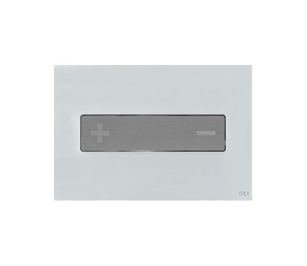 Stainless Steel Button - white glass