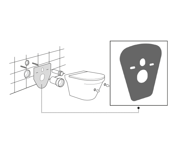 accoustic insulation for wall hung toilet and bidet